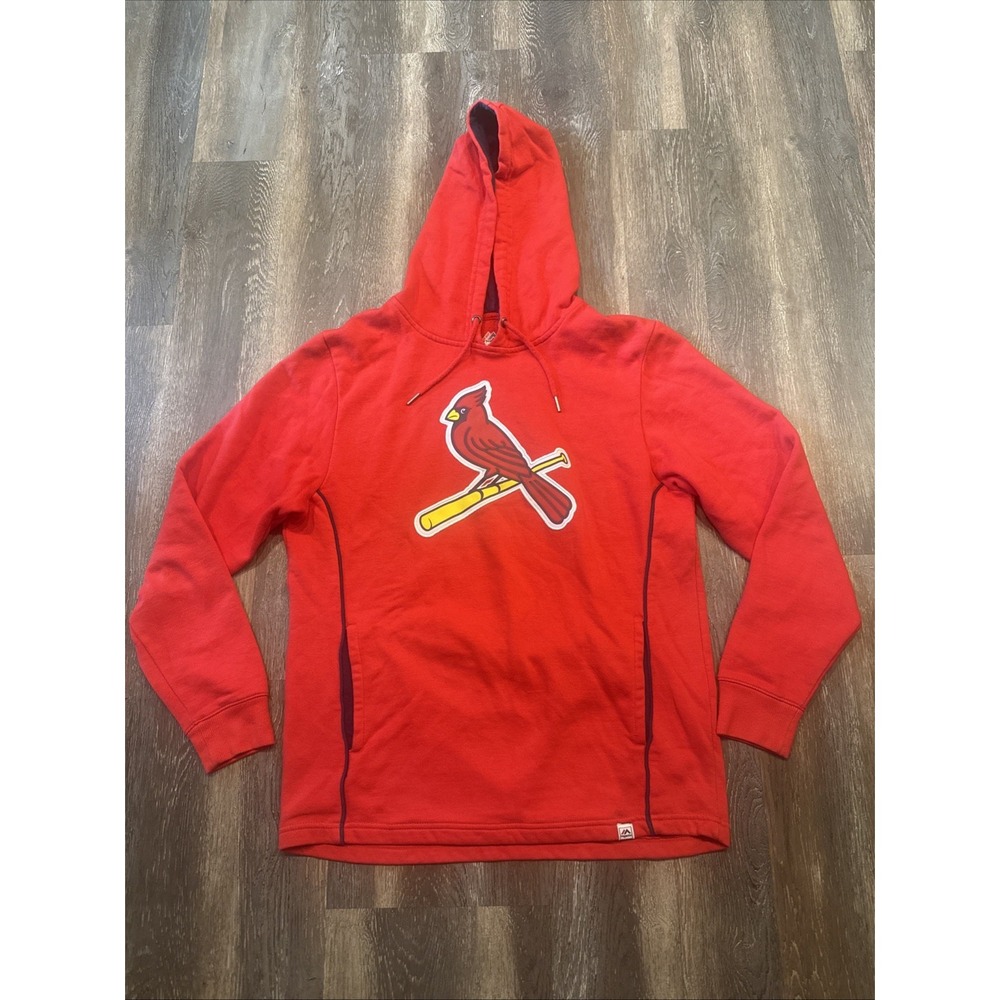 Majestic St Louis Cardinals Hoodie Men's Medium Red Pullover MLB Baseball